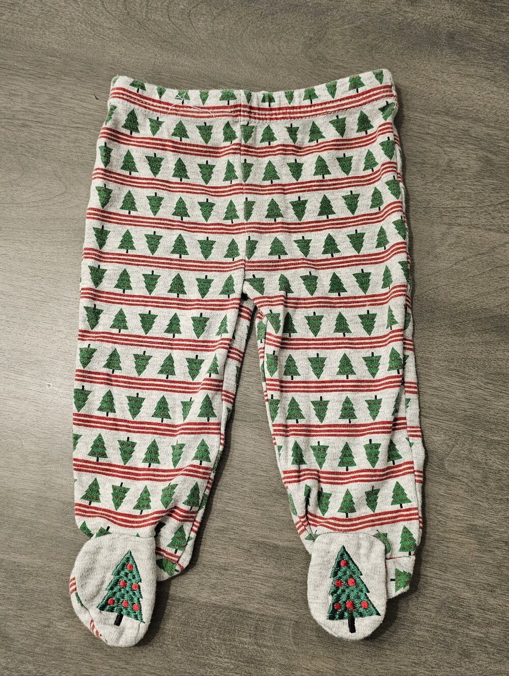 6-9m Holiday Tree Footed Pajama Pants